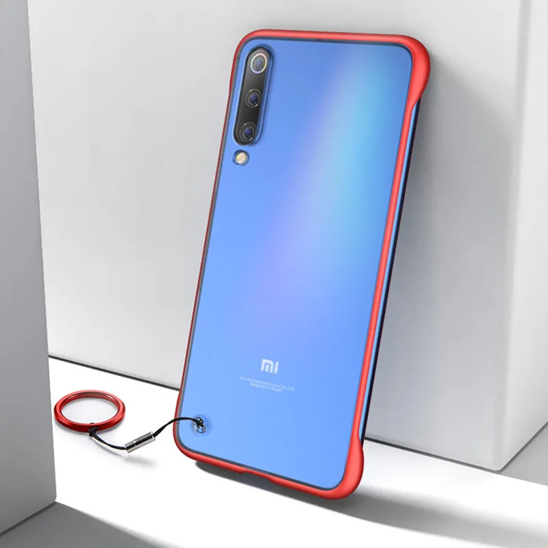 Для Xiao mi Red mi K20 Pro Red mi Note 7 7A чехол Бескаркасный прозрачный металлический кольцевой противоударный чехол для Xiao mi CC9 mi 9 9T Pro чехлы - Цвет: Red With Ring