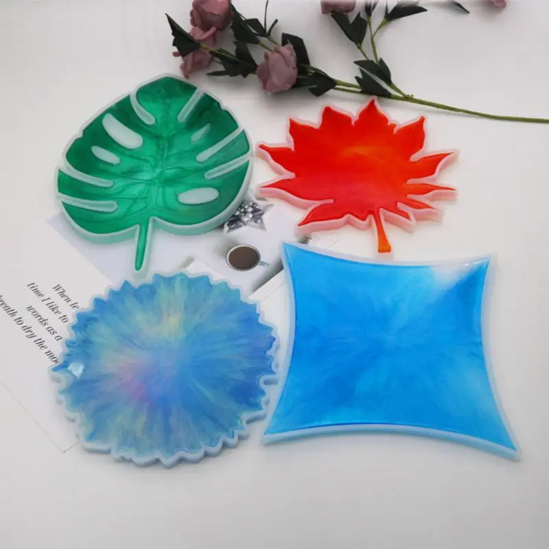 DIY Хрустальная силиконовая эпоксидная смола, форма для подстаканника, неправильный набор, Настольная форма для подстаканника 95AB