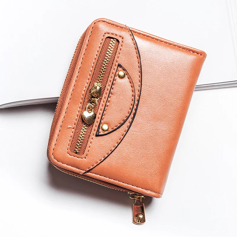 

New Women Small Wallets Ladies Leather Letter Purse Short arrival Unisex Coin Bag Female Zipper Card Money Simple Wallet Clutch