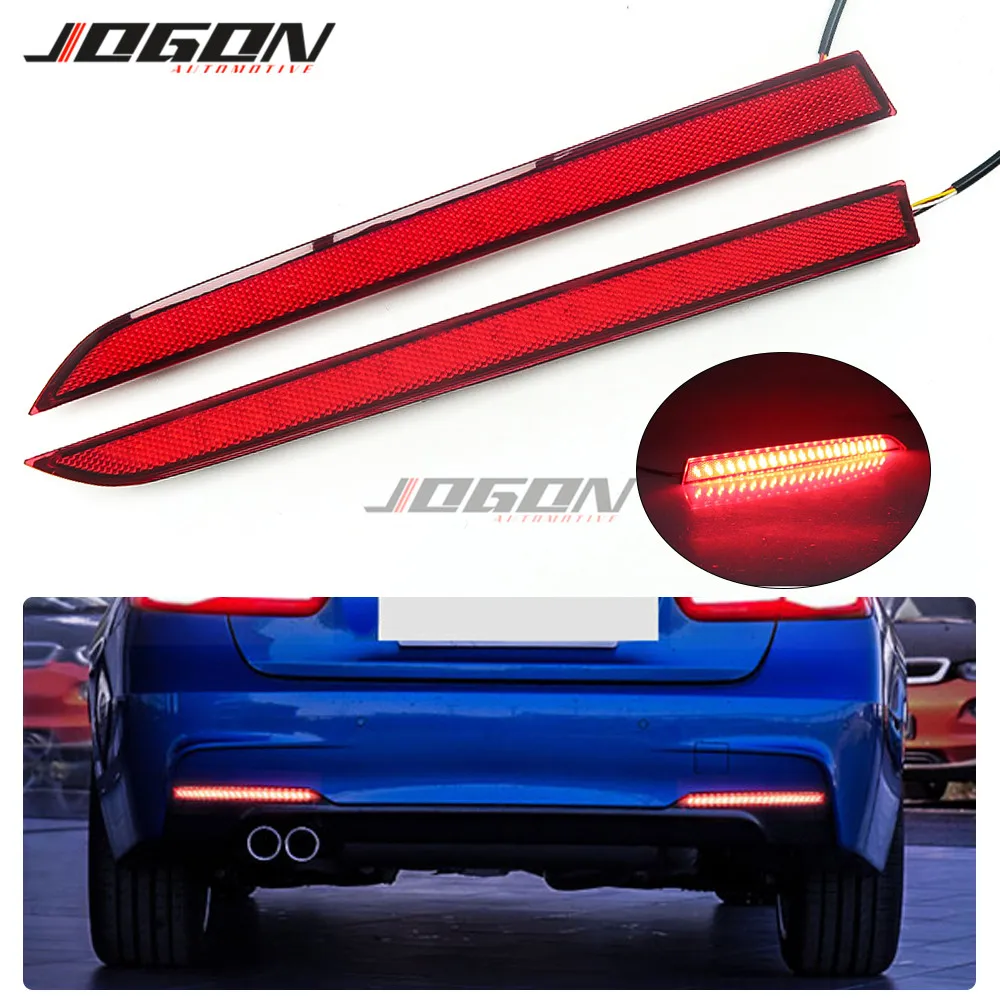 Red LED Rear Bumper Reflector Brake Sequential Light For BMW 3 Series F30 F31 M Sport 2012-2019 Replacement