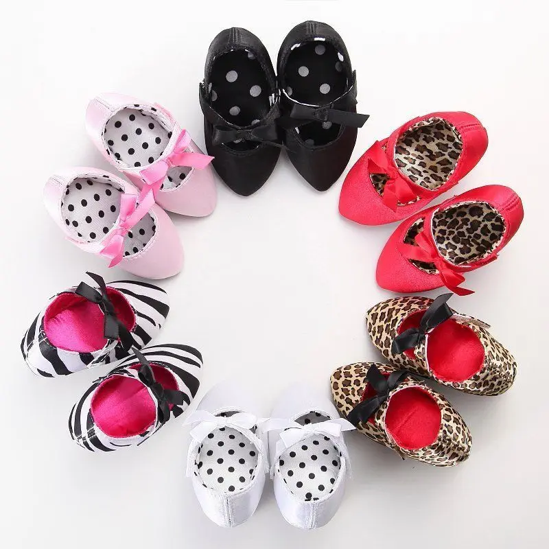 Brand New Baby Girl Bowknot Shoes High Heels for Photos Princess Toddler Crib Shoes 0-12M