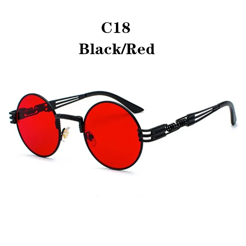 ZSS0099C18 AIMISUV, стимпанк, круглые солнцезащитные очки, мужские, готический сплав, оправа, круглая форма, солнцезащитные очки, wo, мужские, брендовые, дизайнерские, зеркальные, высокое качество - Цвет линз: ZSS0099C18