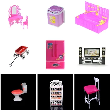 

1x Fridge Mini Washing Machine Fan Bed for Doll Accessories Kelly Pretend Toys for Girls Doll Toy Accessories Play House