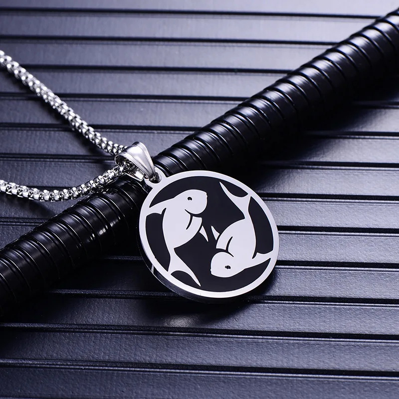 oulai777 Zodiac sign 12 constellation pendants necklace men stainless steel male accessories simple gold necklace chains
