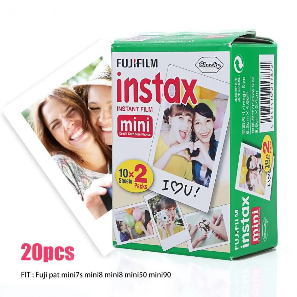 20 sheets wide edge 3-дюймовый Фотобумага для ЖК-дисплея с подсветкой Fujifilm Instax Mini7c 8/25/90/9 Mini9 широкий край подойдет как для повседневной носки, так Jinxiu Фотобумага s для Fuji Instant 10/20/50 листов - Цвет: 20 sheets wide edge