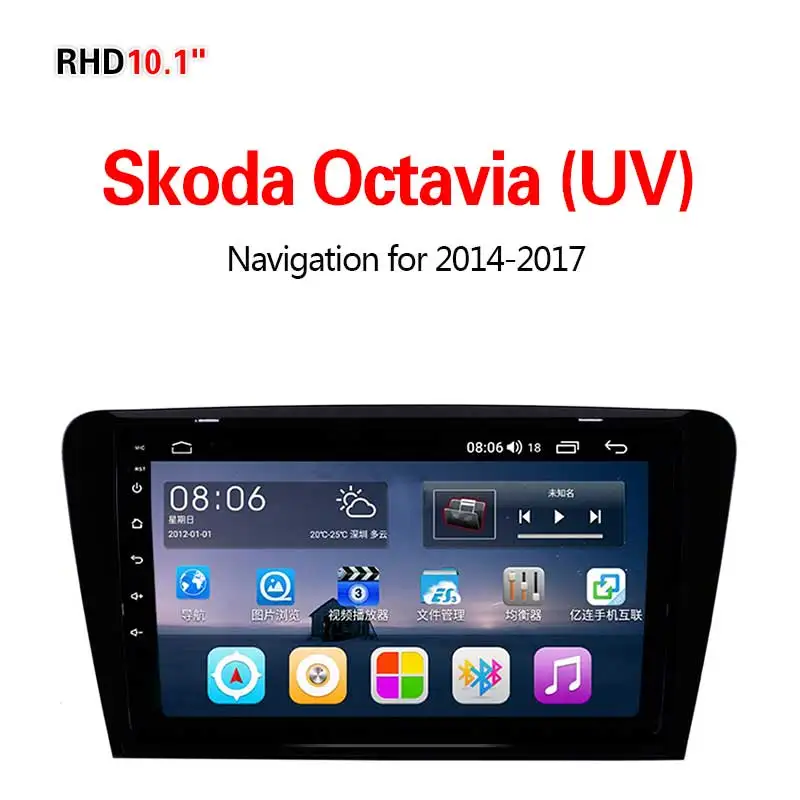Lionet gps навигация для автомобиля VW Skoda Octavia(UV)- 10,1 дюймов RV1006Y - Размер экрана, дюймов: 4G8core64G