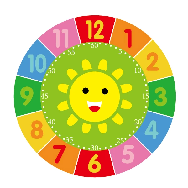  Kids wooden clock toy teaching aids clocks and watches learning props clockface learning cognitive  - 4000087386497