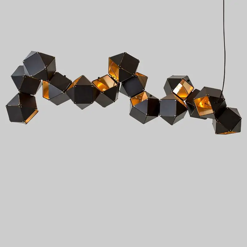 

Welles Post Modern Metal Creative DNA Pendant White/ Black Long/ Circular Can Choose Designer Lamp For Restaurant Studio Home