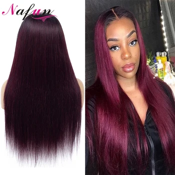 

1B99J 27 30 4x4 Lace Front Human Hair Wigs Brazilian Straight Lace Frontal Wig For Women Remy Hair 150% Density Lace Closure Wig