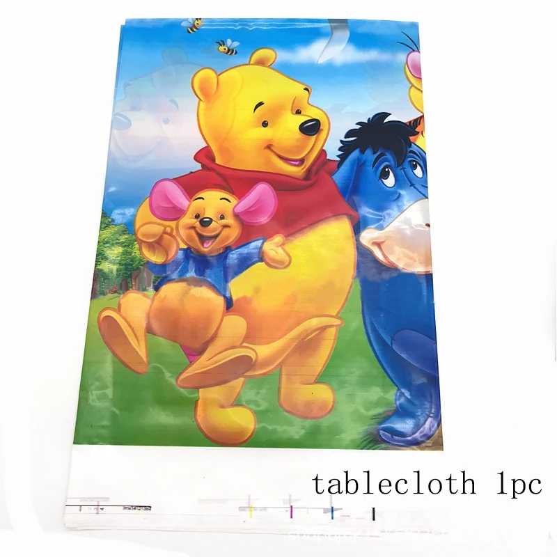 Tablecover 1pc Дисней мультфильм Винни Пух посуда для вечеринки в честь Дня рождения набор Декор чашка тарелка скатерть карты детские принадлежности для тематической вечеринки - Цвет: Tablecover 1pc