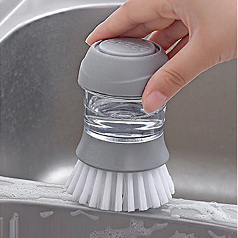 Non-stick Oil Automatic Liquid Kitchen Cleaning Brush Dishwashing Decontamination Wash Pot Kitchen Appliances Brush Pot Artifact