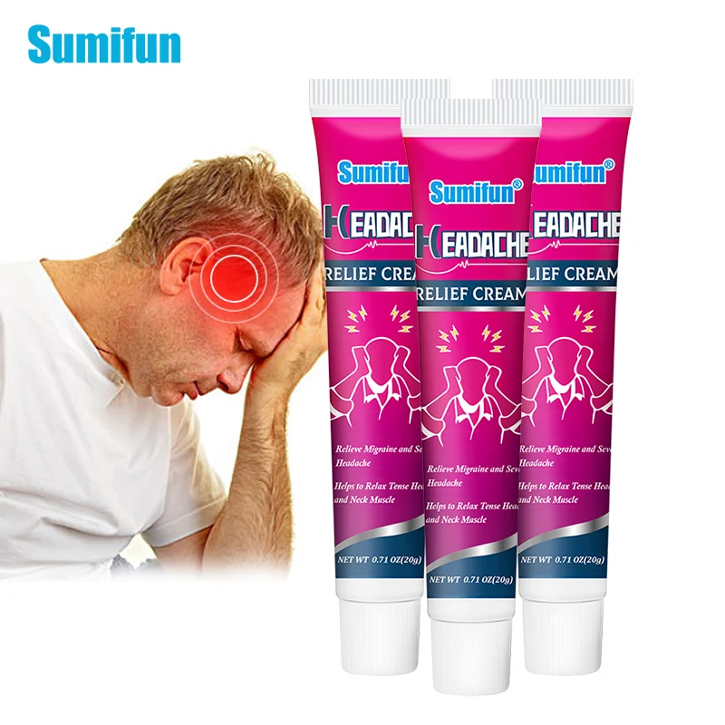 20g Sumifun Headache Relief Cream Treatment Nerve Pain Medical Plaster Migraine Dizziness Neuralgia Ointment Anti-stress Massage