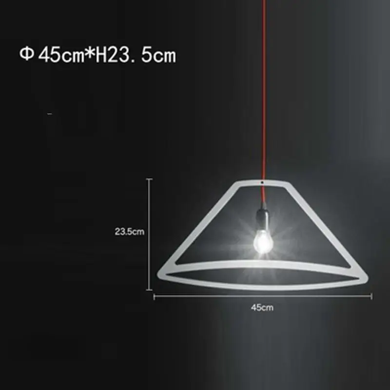 D45cm Современная Геометрическая Подвесная лампа для винной бутылки с одной головкой, подвесные лампы для кухни, домашний декор для ресторана, Подвесная лампа - Цвет корпуса: D45cm