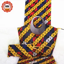 SISI модный дизайн в африканском стиле сумка на плечо комплект, красивая женская сумочка, подходящая 6 ярдов настоящая восковая ткань 3 шт./компл. для вечерние