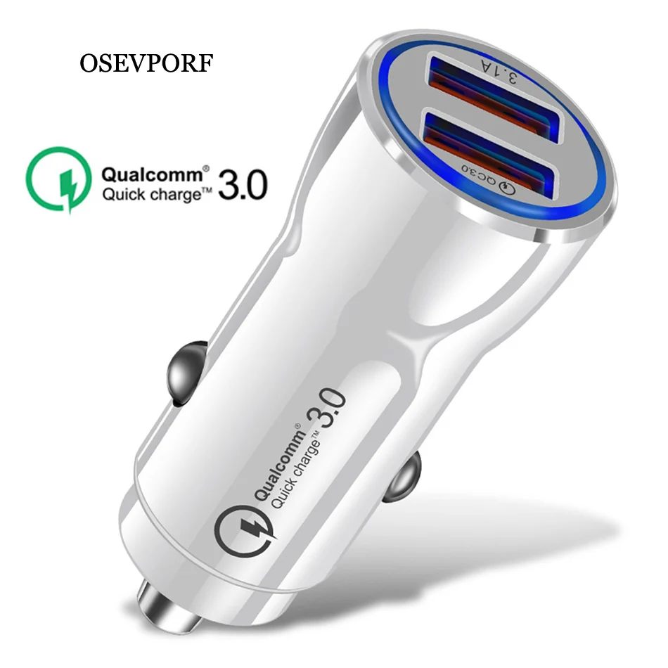 Автомобильное зарядное устройство Quick Charge 3,0 QC 3,0 адаптер быстрой зарядки двойной USB Автомобильное зарядное устройство для iPhone 11 7 X Micro usb type C кабель зарядное устройство s