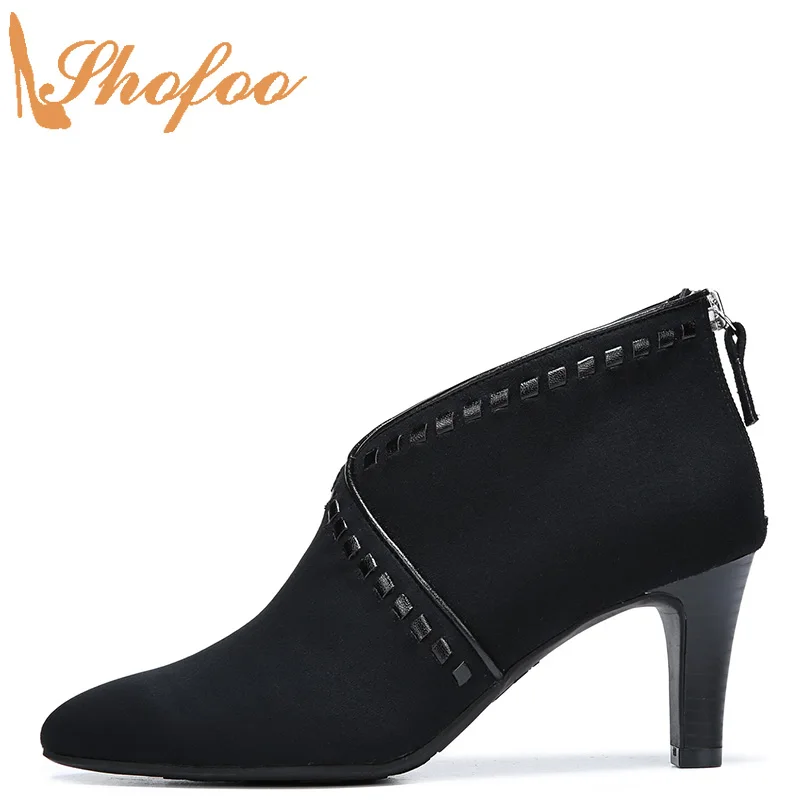 Ботильоны черного цвета женские ботильоны на высоком каблуке «рюмочка» с миндалевидным носком, на молнии, большие размеры 14, 16, модная женск... Ботильоны черного цвета женские ботильоны на высоком каблуке «рюмочка» с миндалевидным носком, на молнии, большие размеры 14, 16, модная женск...