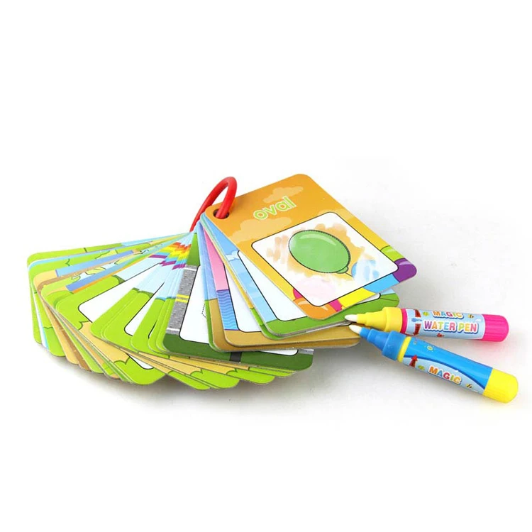 

magic water drawing Cards Children Early Education Cognitive Water Painting Magic Doodle Card 26 Letters A-Z with 2 Magic Pen
