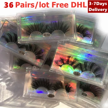 

Free DHL 36 pairs/lot 5D Mink Lashes 25mm Handmade Dramatic Lashes 12 Styles 3D Women Mink Lashes Wholesale
