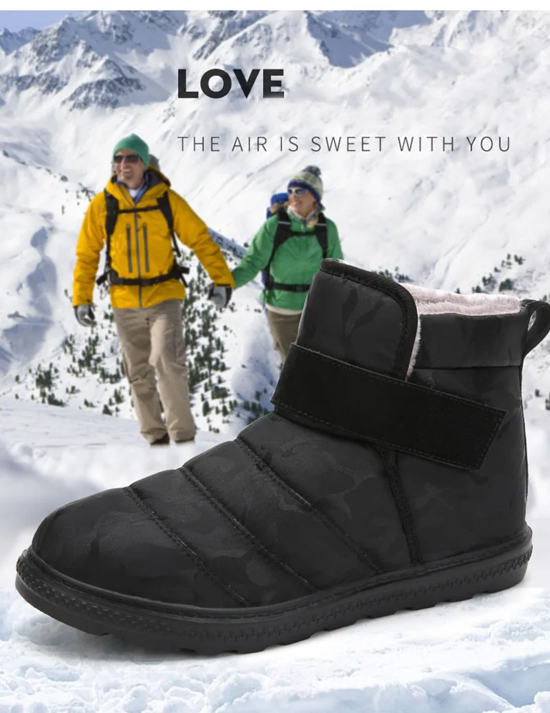 Мужские ботинки зимние с плюшевой подкладкой Водонепроницаемые зимние ботинки больших размеров Мужская Рабочая обувь теплая обувь для мужчин zapatos de hombre