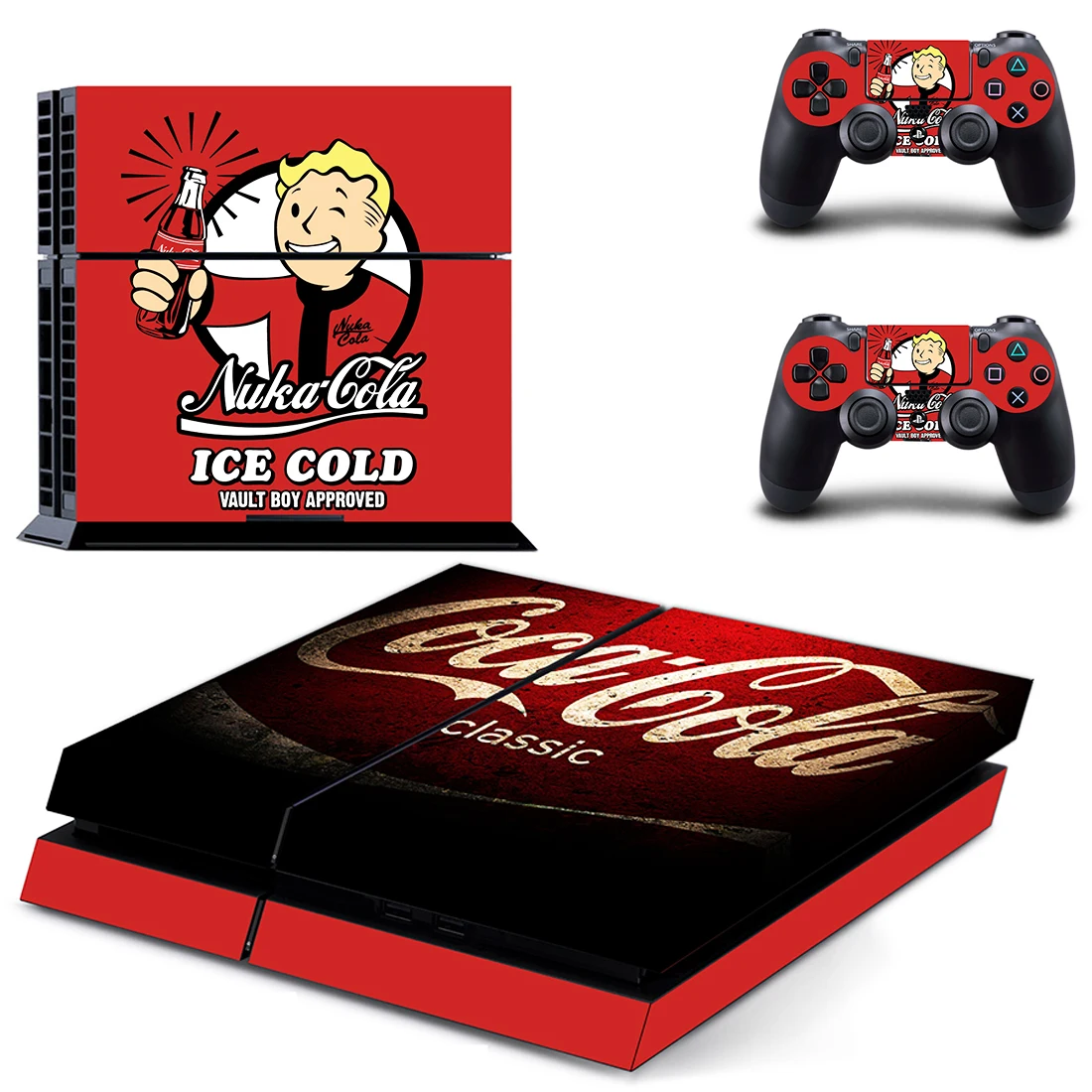 Nuka-Cola Стиль Наклейка кожи наклейка для PS4 Playstation 4 консоли пленка + 2 шт. контроллеры Защитная крышка DPTM2452