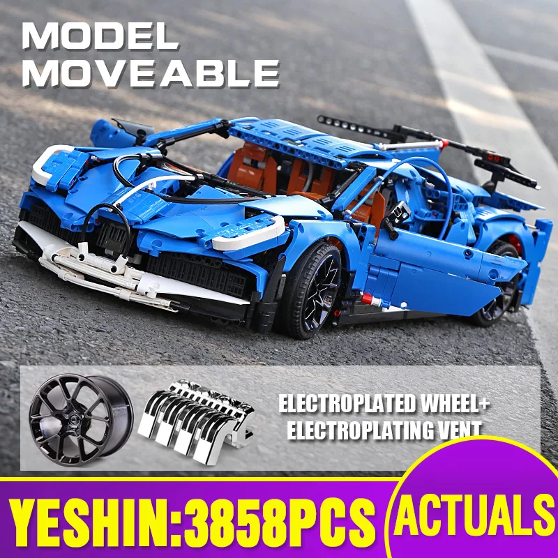 Compatível com Lepining Modelo de Carro de Corrida Técnica Carro Velocidade Azul Crianças Presentes Natal Brinquedos Blocos Construção Tijolo Dhl 20086 42083