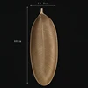 Nordic Luxury Decorative Gold Leaf Plate Dish Candy Trinket Dish Jewelry Fruit Serving Tray Storage Plate Resin Tableware 6