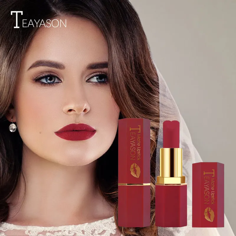 

12 Color Waterproof Lipstick Matte Pumpkin Color Matte Lipstick Cosmetics Maquillaje Matte Long-lasting Non-stick Cup Lipstick