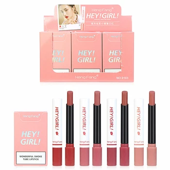 

4Pc Loading Velvet Matte Cigarette Lipstick Long Lasting Waterproof Without Fading Lipstick Fog Surface Sexy Nude Lipstick TSLM1