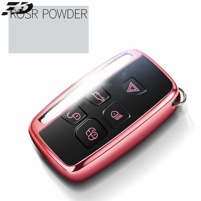rose ТПУ чехол для ключей чехол для Land Rover Range Rover Sport Evoque Freelander2 для Jaguar XF XJ XJL XE C-X16 - Название цвета: rose
