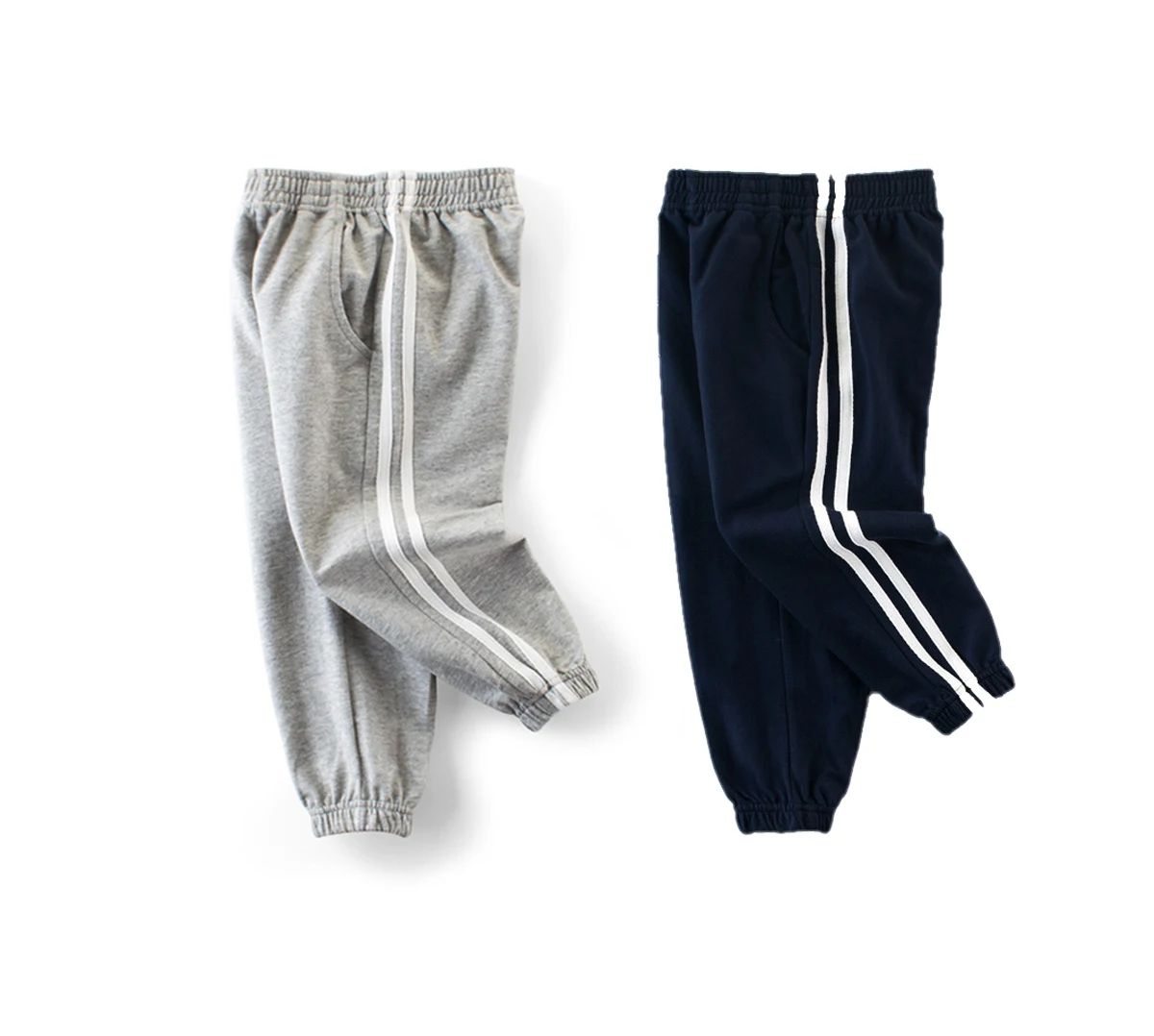 NavyGrey Спортивные штаны для мальчиков; комплект из 2 предметов; спортивные штаны для бега; 2 T-7 - Цвет: NavyGrey