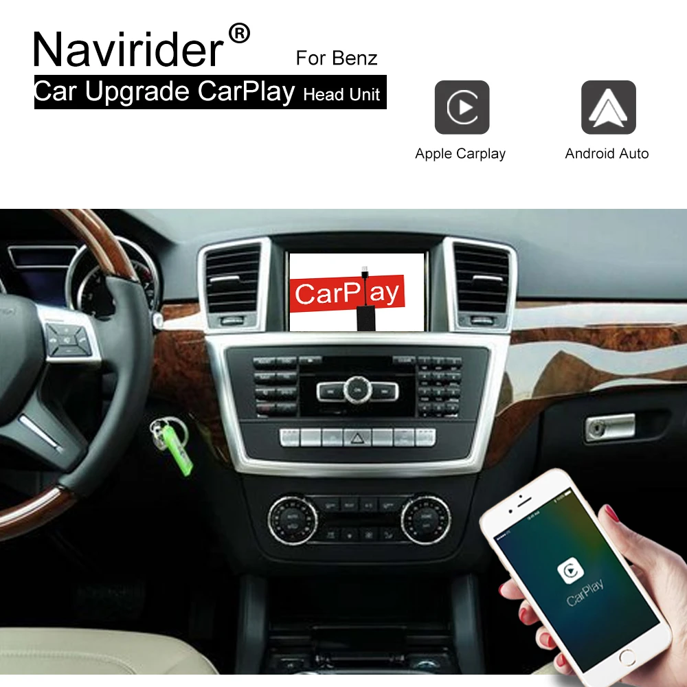 Apple Carplay Android Auto Car Upgrade Screen For Benz Ml350 Ml300