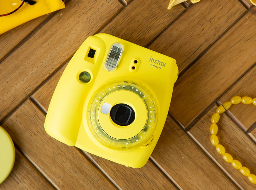 Fujifilm Instax Mini 9 Camera прозрачный желтый + 20 листов мини белая пленка фотобумага чехол