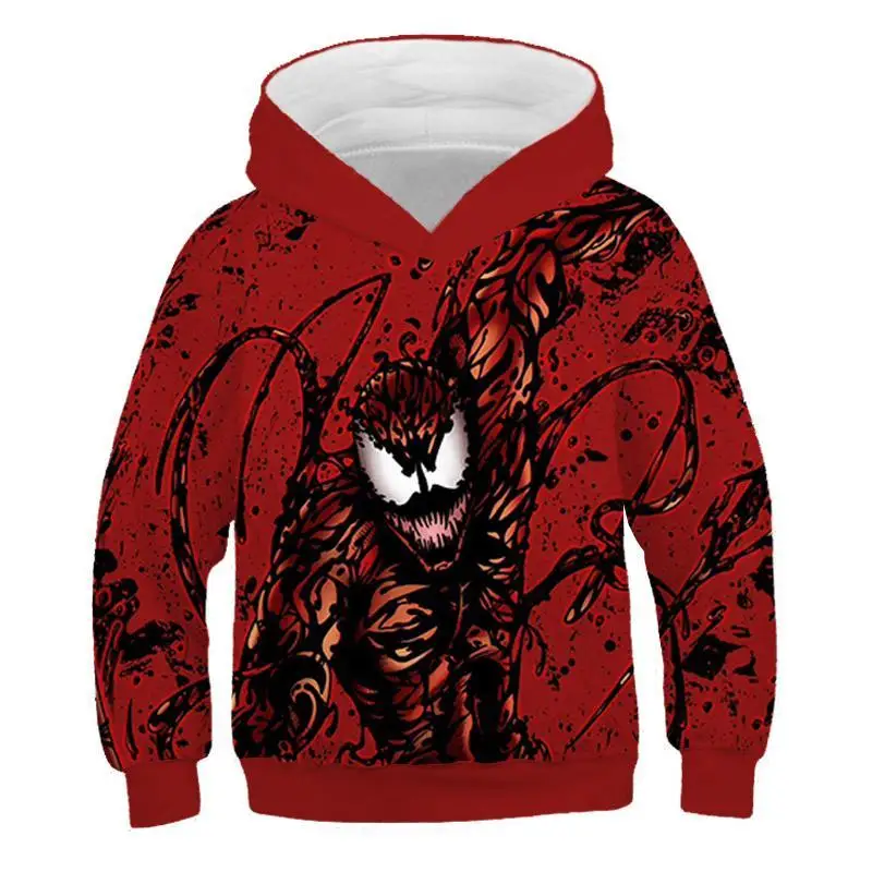Толстовка с объемным принтом Marvel Symbiosis venom для мальчиков и девочек, забавный стиль, толстовка г., Детская Новейшая модная толстовка с капюшоном с 3d принтом