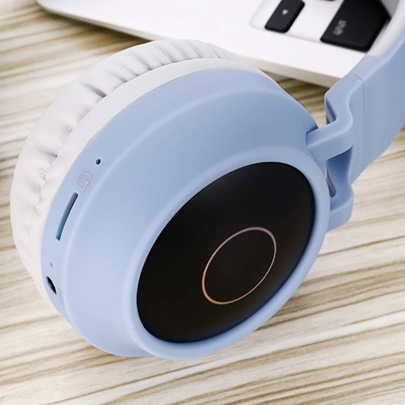 Bluetooth наушники с кошачьими ушками, беспроводные Детские Складные стерео наушники, детские наушники для мальчиков и девочек, прекрасный подарок, светодиодный светильник