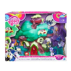 Hasbro – Collection de dessin animé My Little Pony, ensemble de bibliothèque de chêne doré scintillant crépuscule, figurines d'action, jouets à assembler multiples, cadeau pour fille 