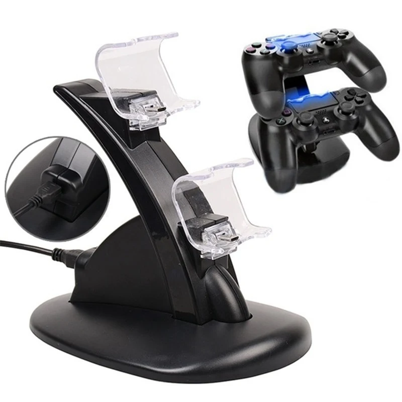 Светодиодный двойной USB док-станция для зарядки для Playstation of PS4 Геймпад Джойстик мобильный игровой держатель для консоли