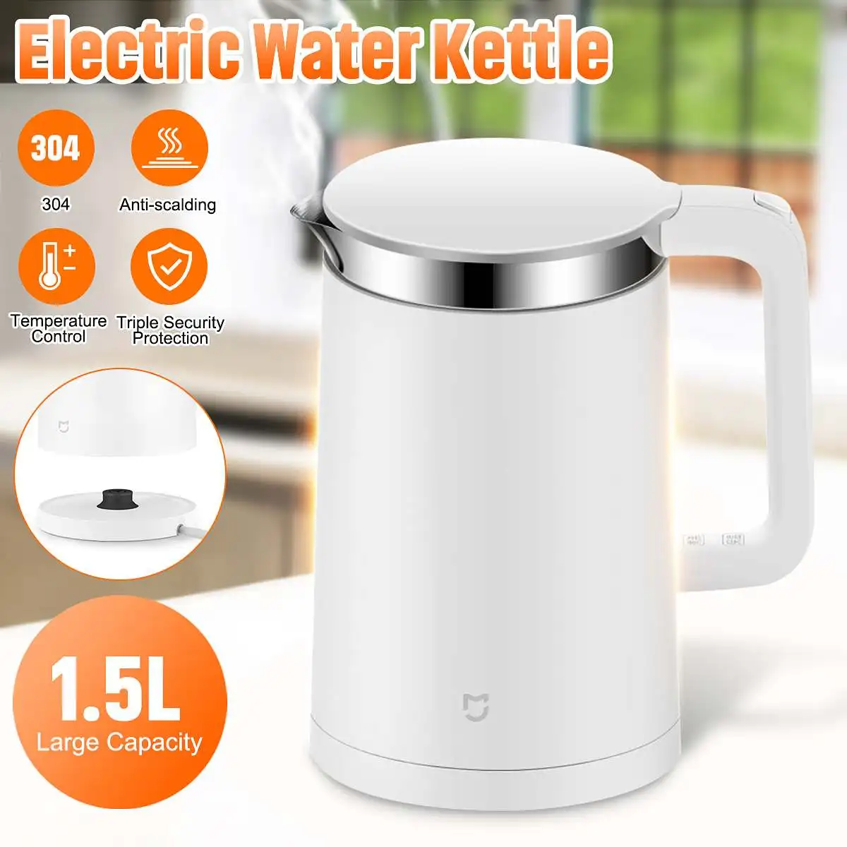 

1.5L/1800W Electric Water Kettle Constant Temperature Control Thermal Insulation Teapot APP Control 304 Stainless Steel Kettles