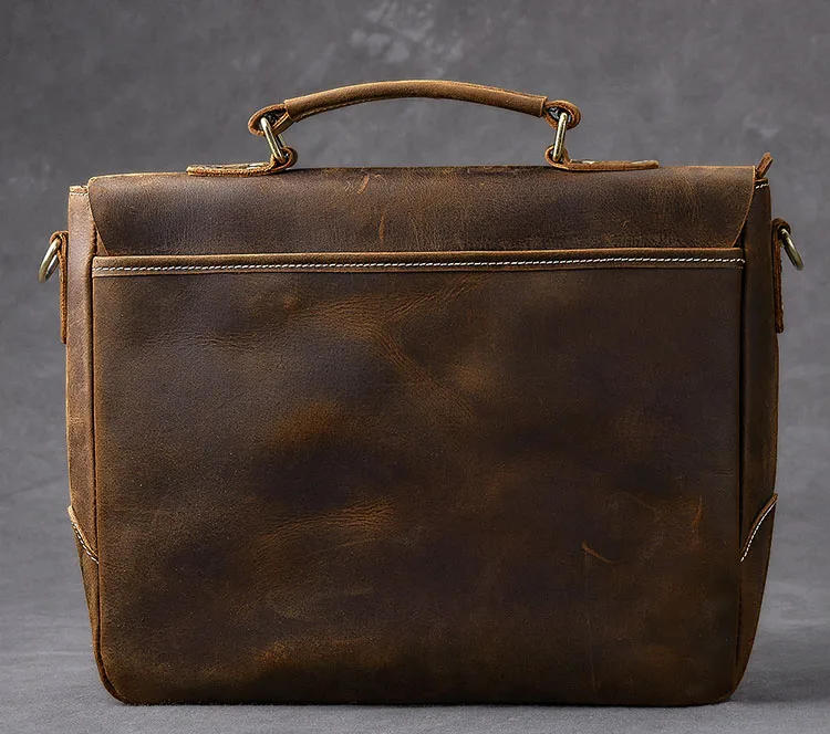Винтажная мужская кожаная сумка Crazy Horse, мужской портфель для ноутбука, натуральная кожа, сумка через плечо, мужская деловая дорожная сумка