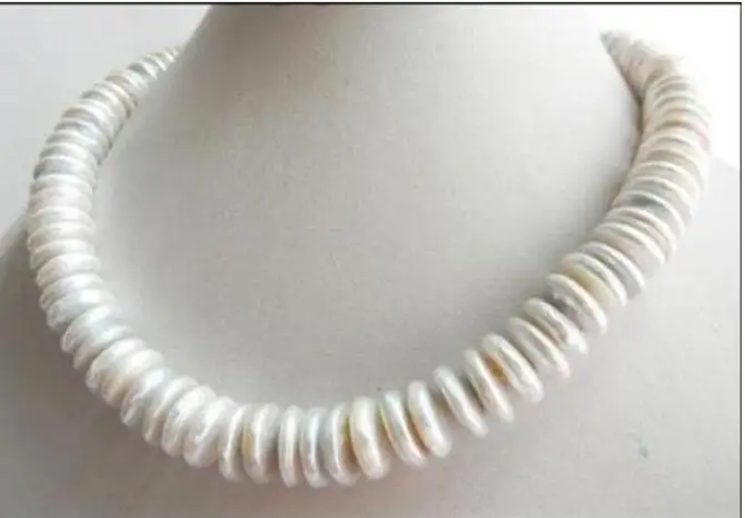 Elegant12-13mm ожерелье из белого жемчуга в стиле барокко с южным морем 18 дюймов 925 серебро