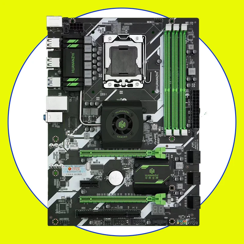 ^Cheap HUANANZHI X58 deluxe LGA1366 motherboard with north bridge cooler 3 DDR3 DIMMs RAM max up to 48G