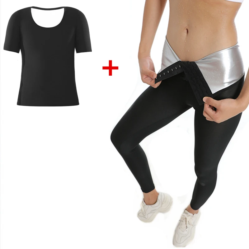 Sauna Suit for Women Weight Loss Sweat Suit Sauna Pants Sweat Vest Gym Body Shaper Slimming Shapewear Fitness Workout Clothes spanx underwear