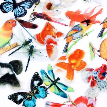 

30 Sheets/Pack Scrapbooking Stickers 3D Butterfly Goldfish DIY Waterproof Scrapbook Stickers For Laptop Kid Stiker Birthday Gift