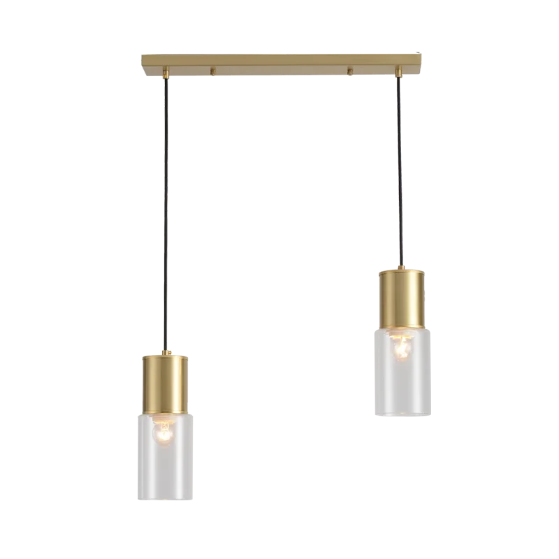 Европа Ресторан дизайнер люстра лаконичный полный медный Вилла Модель между оригинальностью личности стекло люстра - Цвет корпуса: Double