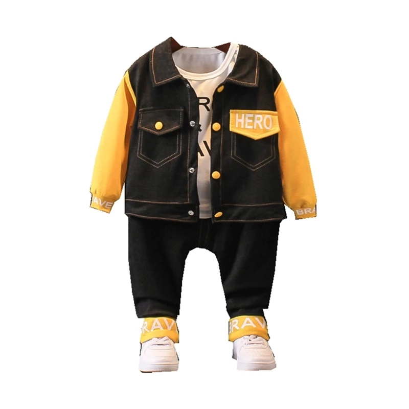 Куртка с отворотами для маленьких мальчиков и девочек 3 шт./компл. Весенняя