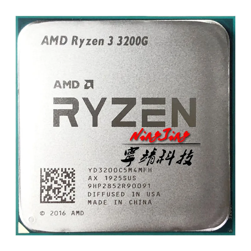 AMD Ryzen 3 3200G R3 3200G 3,6 ГГц четырехъядерный процессор 65 Вт Процессор L3 = 4 м YD3400C5M4MFH разъем AM4, но без вентилятора