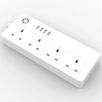 

4 USB Port Socket Voice Control Smart Wifi Power Strip Surge Protector Multiple Power Sockets Remote Control Smart Wifi Plug