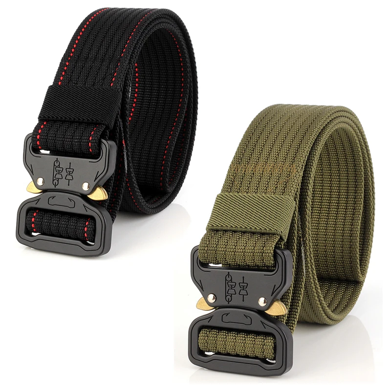 

Military Tactical Belt Men SWAT Carry Survival Waist Belt Training Combat Equipment Men Casual Metal Buckle Nylon Waistband