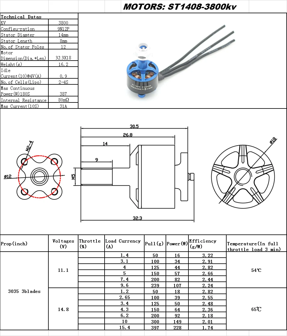 4unids/lote Skystars 1408 3800KV 2 S-4 S мотор бесщеточный para 130 de 140, 150 RC juguetes de Multicopter del t-двигатель F20II F20