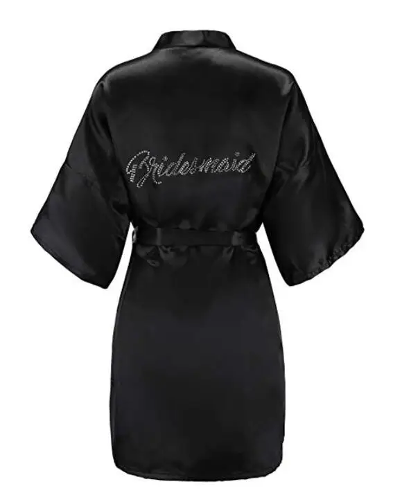 Атласный халат из искусственного шелка для невесты и подружки белый свадебный