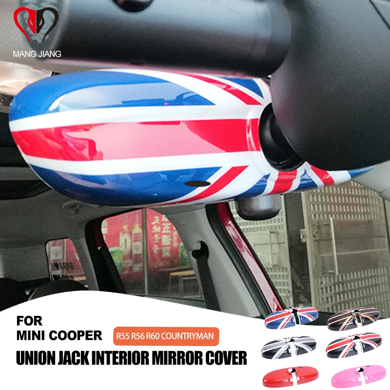 Union Jack Interior Mirror Cover Shell Sticker Protective Case For Mini Cooper R55 R56 R60 R61 Countryman Car-styling Accessorie